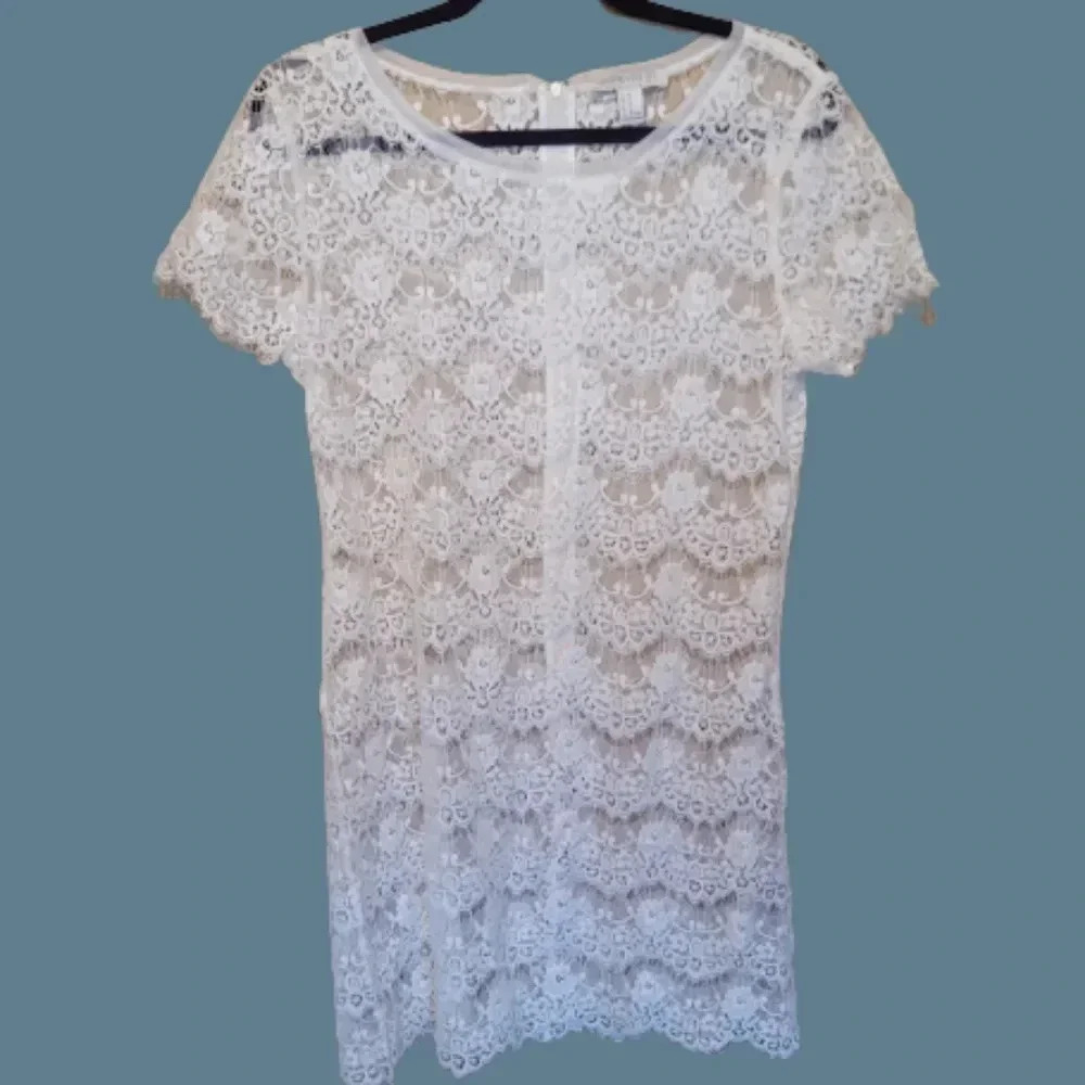 Forever 21 Essentials white lace swimsuit cover up.  NWOT